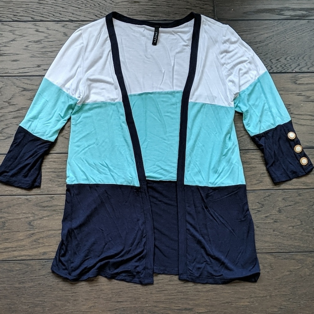 Color block cardigan